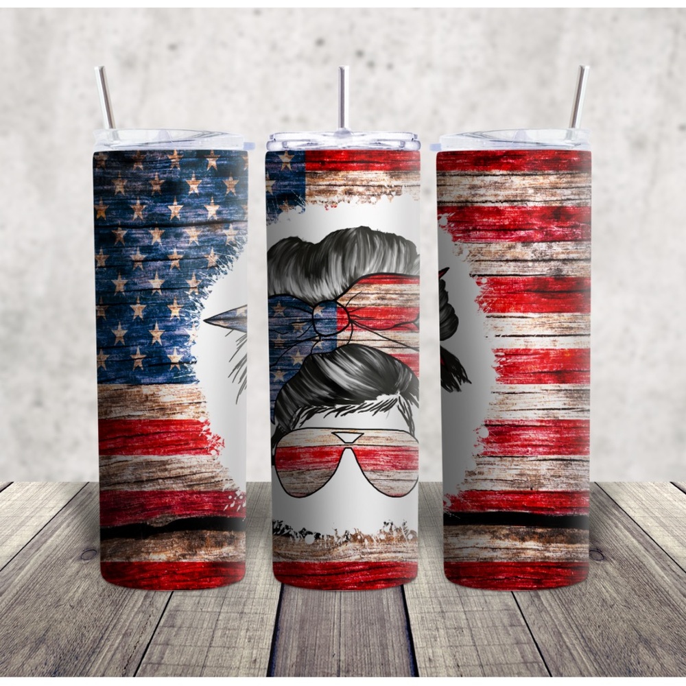 Patriotic American Flag Tumbler